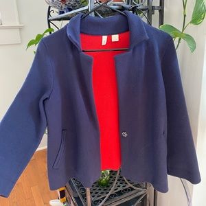 Anthropologie Moth Navy Red Capelet Peacoat Jacket